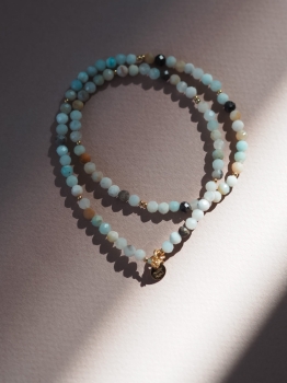 Choker Madeira z kamieni naturalnych amazonitów 